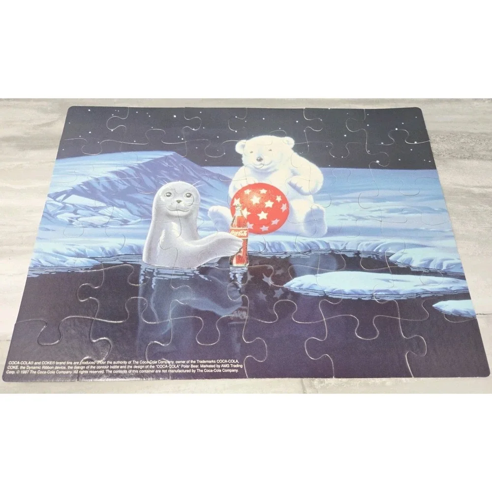 1997 Coca Cola Baby Polar Bear Puzzle Rare! - 36 Pieces 15x11